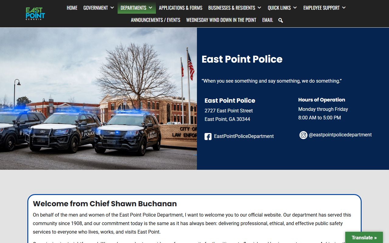 East Point jail roster police department page
