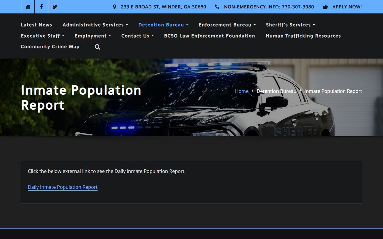 Barrow County online inmate inquiry system for jail roster search
