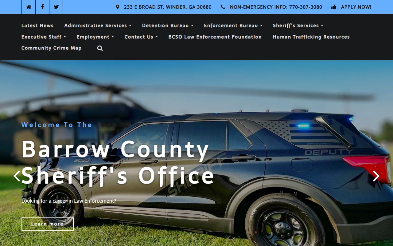 Barrow County Sheriff's Office website for jail roster access