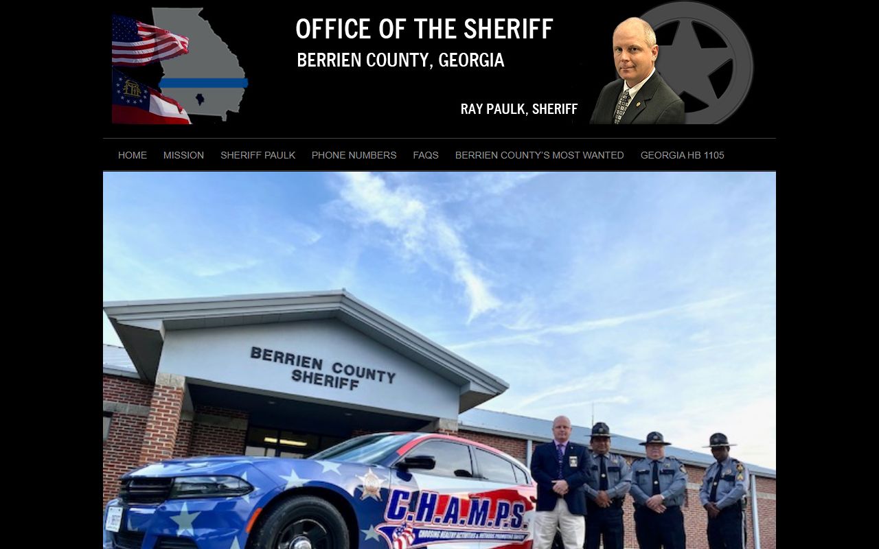 Berrien County Sheriff's Office website for jail roster searches