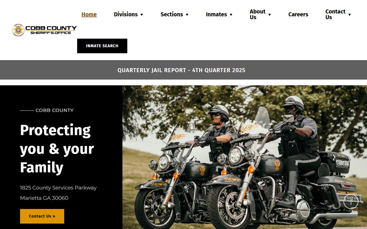 Cobb County Sheriff's Office website for jail roster search