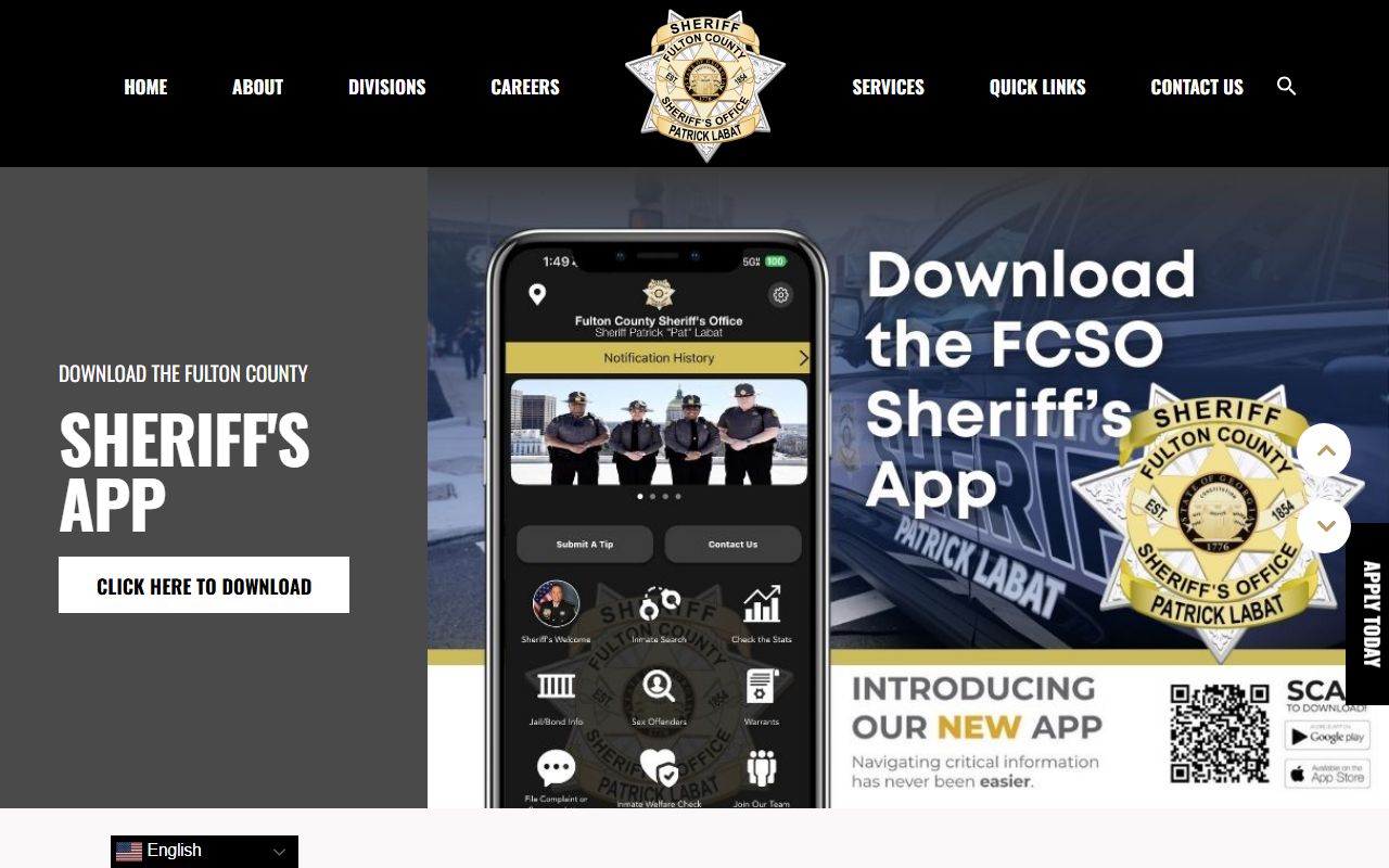 Fulton County Sheriff's Office website for jail roster records